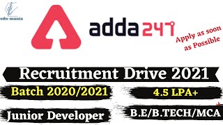Adda247 Recruitment 2021.|0-1 Year| |4.5 + LPA| |Latest Job Update| |Final Year Eligible| |Job Alert screenshot 4