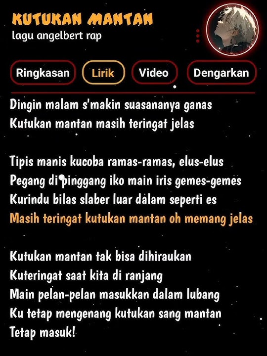 kutukan mantan | lirik lagu kutukan mantan angelbert rap #liriklagu #kutukanmantan #viral