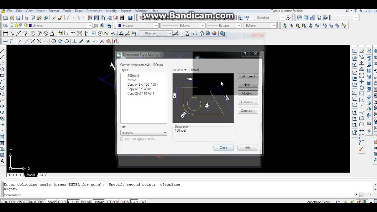 Cara Membuat Dimensi Isometri di Autocad - YouTube