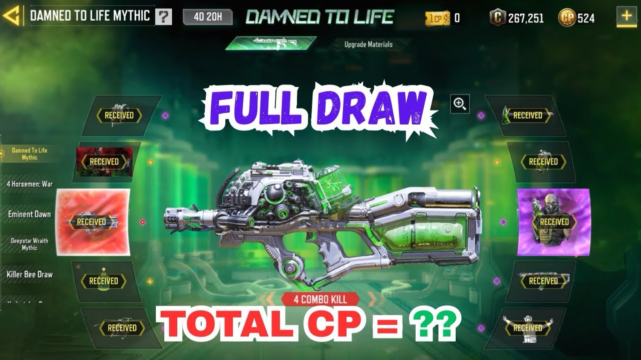 Taking Mythic CBR4 - Amoeba Full Draw💕DAMNED TO LIFE MYTHIC DRAW❤️CALL OF DUTY MOBILE