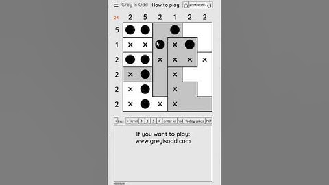 Grey is Odd - Today grids. Solution level 1 6X6 dated 03-11-2024