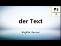 How to pronounce der Text (5000 Common German Words)
