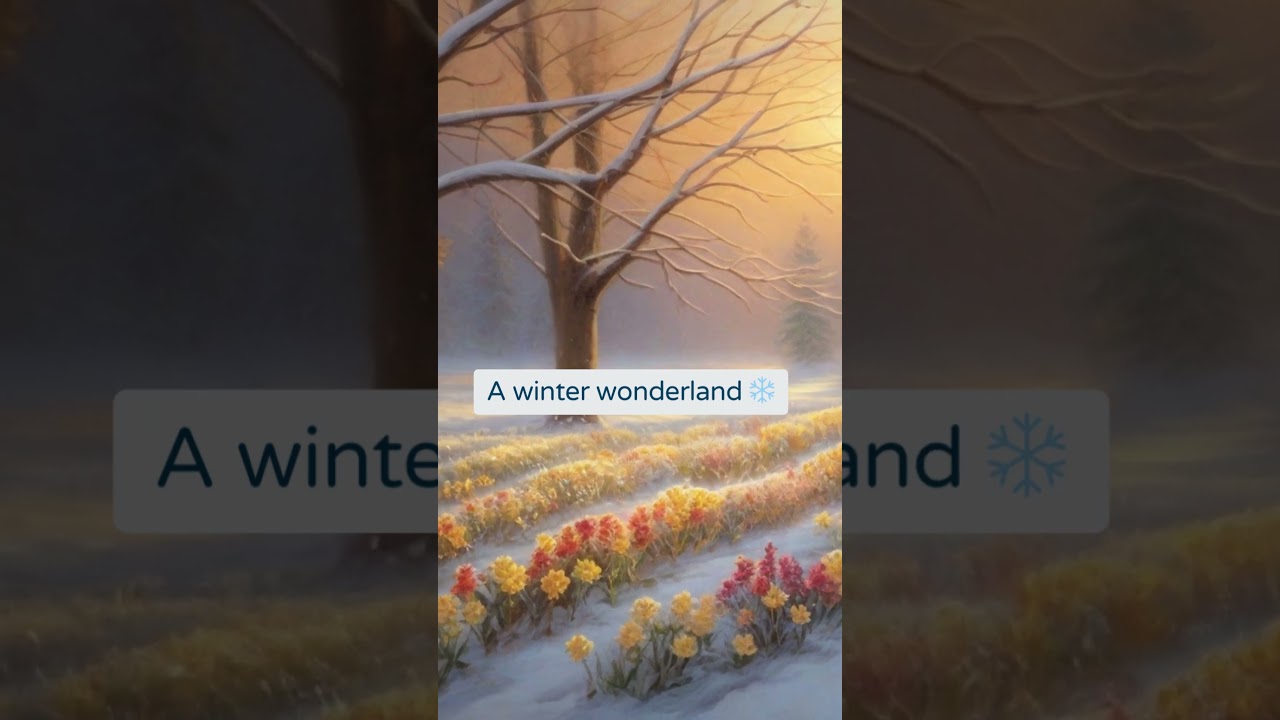 Winter's palette A mesmerizing multicolored flower field amidst snow ❄️ 