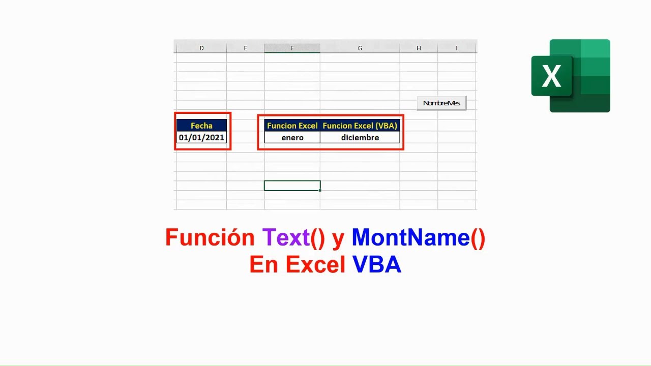 Nombre del mes según fecha con Excel VBA