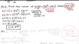 PreCalc Lesson 1: Function Basics: Function Notation, Domain and Range.