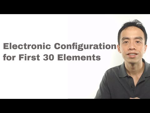 Video: Wat is de elektronische configuratie van de eerste 30 elementen?