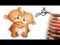 Zwei süße Bärchen zeichnen lernen 🐻 How to draw cute bears 🐻 как се рисуват две сладки мечета