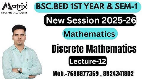 Bsc.Bed 1st year & sem-1 # Relation (Discrete Mathematics)#Rajasthan University 