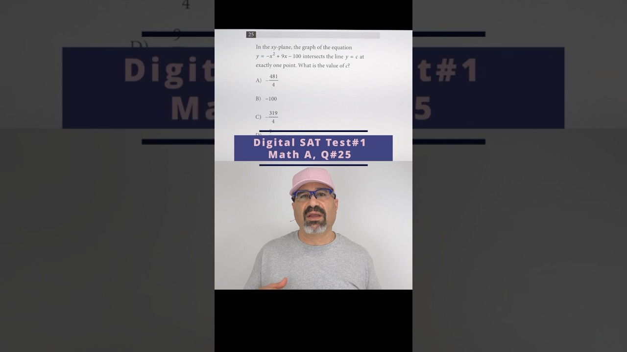 Digital SAT Practice Test #1 Math A Q25 Explained! #sat #act #tutoring #collegeprep #testprep #study