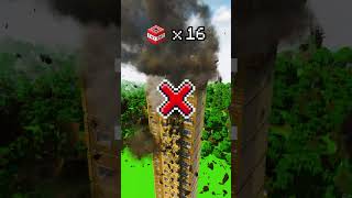 How Much TNT To Destroy a Tower? #likes #minecraft #shorts #shortvideo