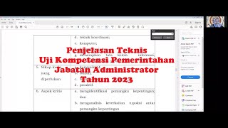 Penjelasan Teknis Uji Kompetensi Pemerintahan Jabatan Administrator Tahun 2023