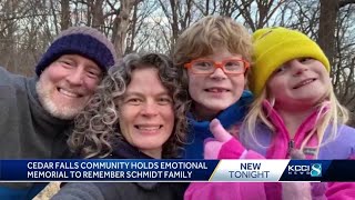 Cedar Falls community holds emotional memorial to remember Schmidt family