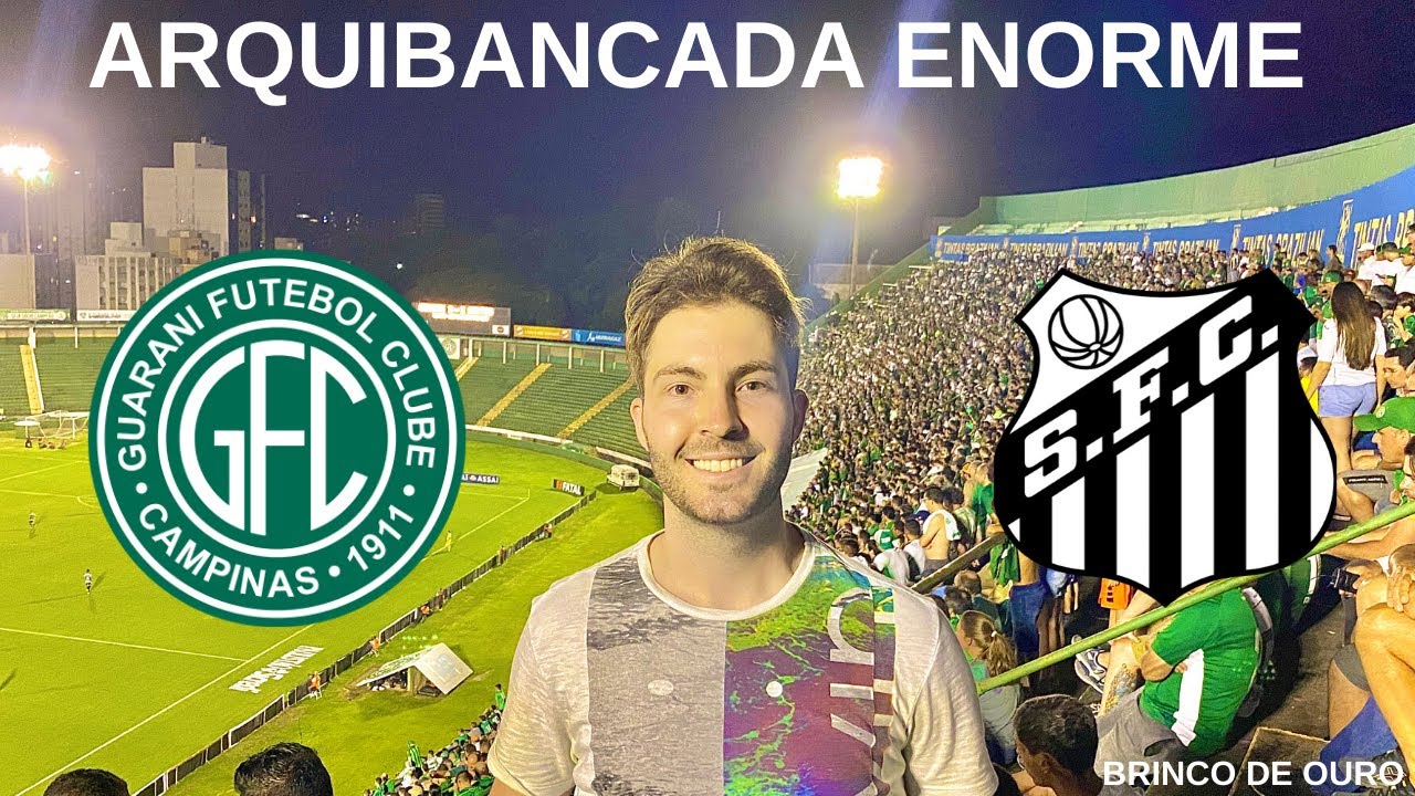 A ARQUIBANCADA ENORME DO ESTÁDIO DO GUARANI - Vitória do Santos no último minuto/ Guarani x Santos