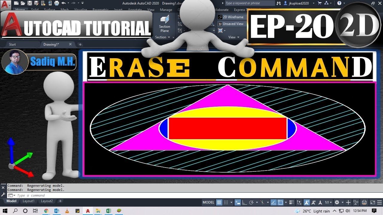 #20 AutoCAD Tutorial Erase Command In Hindi