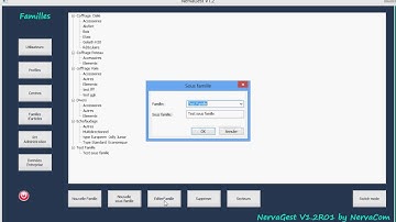 Gestion Familles et sous familles d