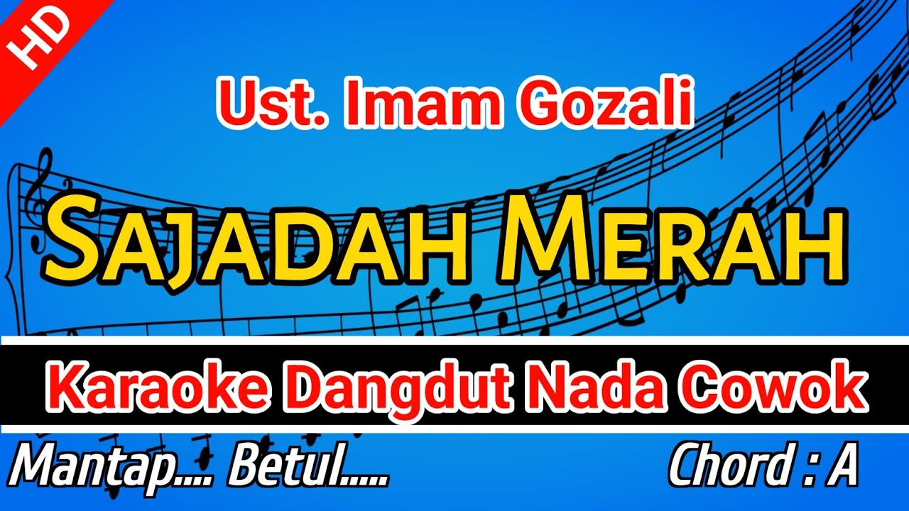SAJADAH MERAH | Karaoke Dangdut Nada Pria