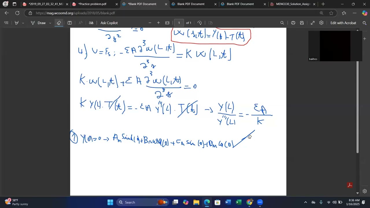 Continuous systems , Bending vibration of beam