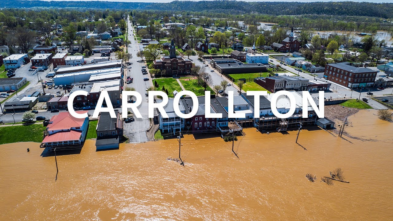 Carrollton, Kentucky Flooding Drone Video