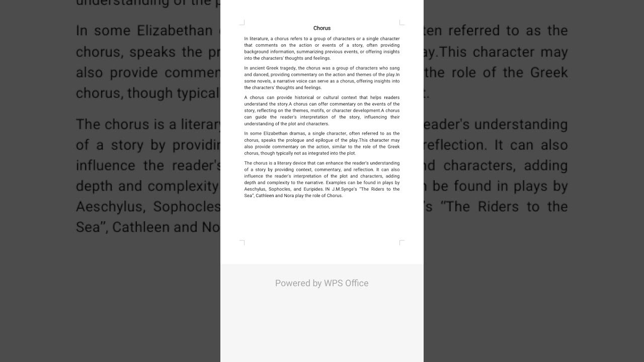 What is Chorus / Chorus in Greek tragedy 