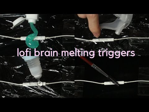 lofi asmr| brain melting triggers with apple mic part 3 (brush, glue, spraying sounds)