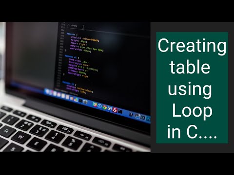 Creating table by using For loop in C | Creating table in c++ | for ...