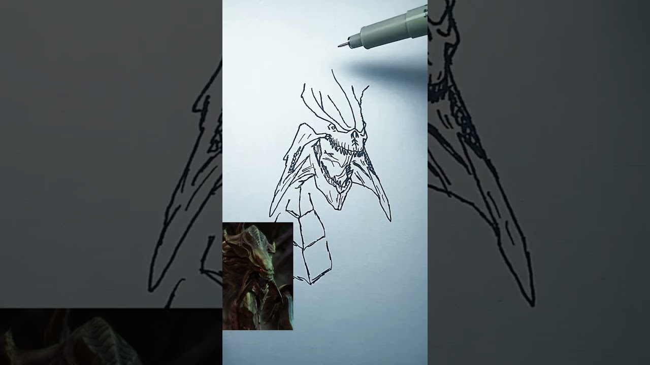 Hydralisk Drawing Star Craft 2 