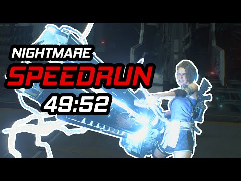 Resident Evil 3 NIGHTMARE Speedrun (49:51) New Game