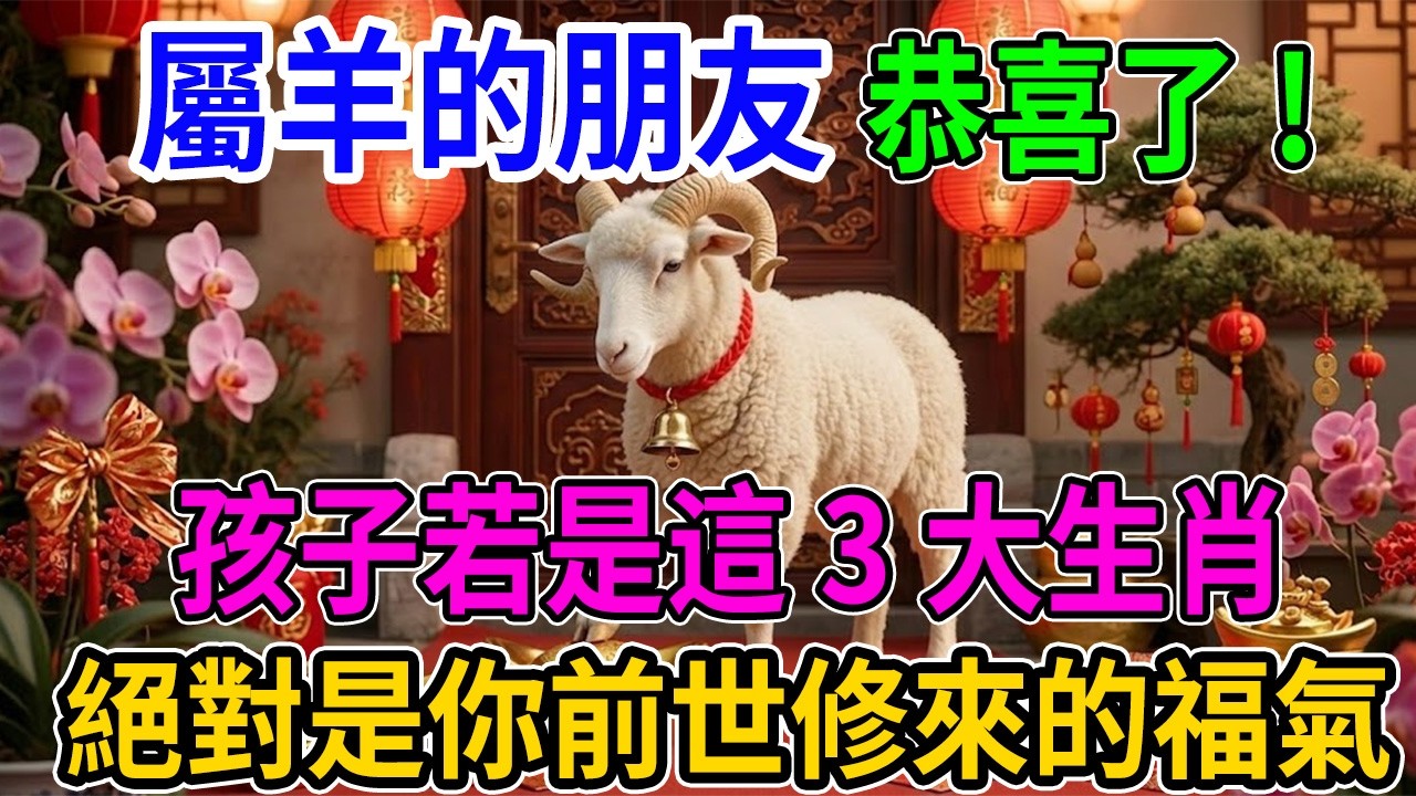 屬羊的爸媽注意了！孩子若是這３個生肖，絕對是你上輩子修來的頂級福報！#生肖羊 #生肖運勢 #報恩生肖 #十二生肖 #前世今生
