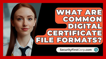 What Are Common Digital Certificate File Formats? - SecurityFirstCorp.com
