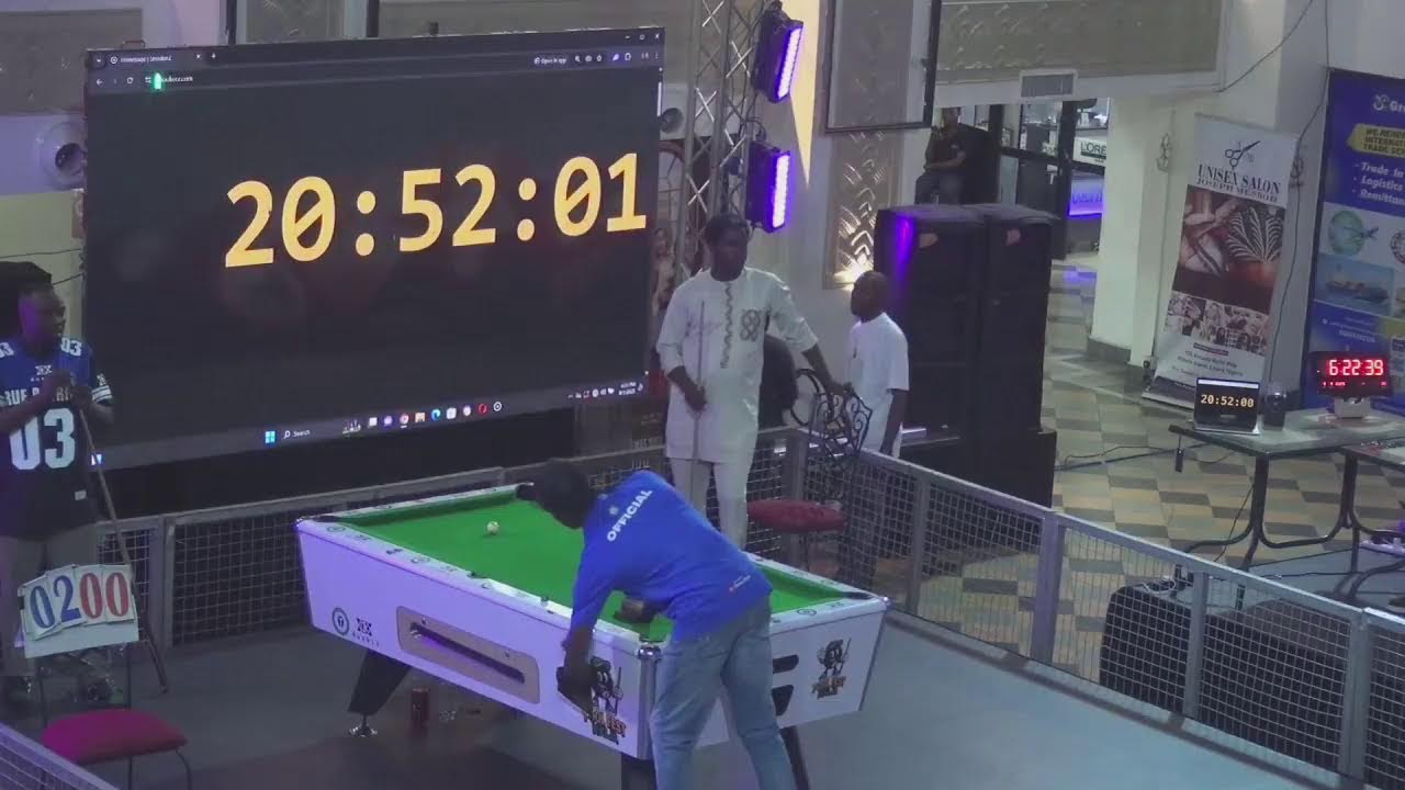 LIVE: Shue Bamidele’s Guinness World Record 8-Ball Pool Attempt | Pool Fest Naija x Snookerz