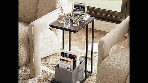 WLIVE Small Side Table, C Shaped End Table