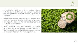 Intrust - Module 4 - learning unit 1 - Sustainable certifications for the forest wood value chain