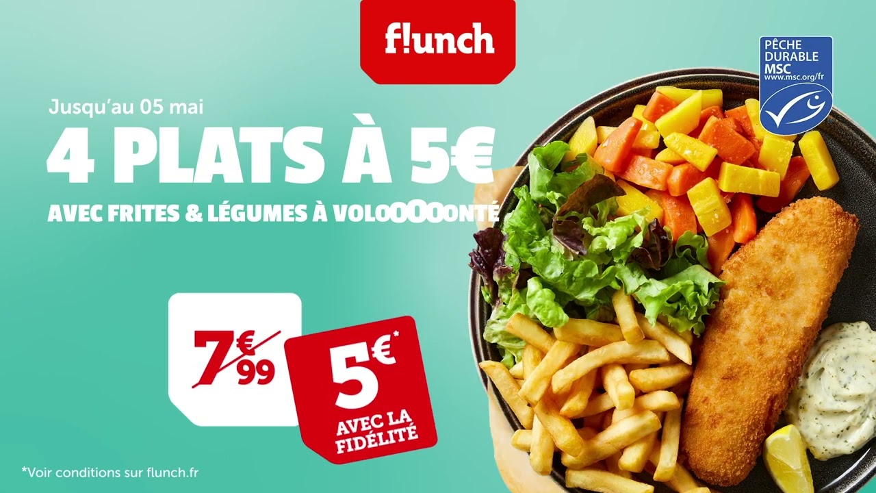 4 plats à 5€ chez flunch