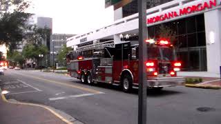 Orlando Fire Department Engine 1, Engine 101, Tower 1 and Rescue 1 Responding