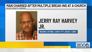 Narrows man arrested following multiple break-ins at a church