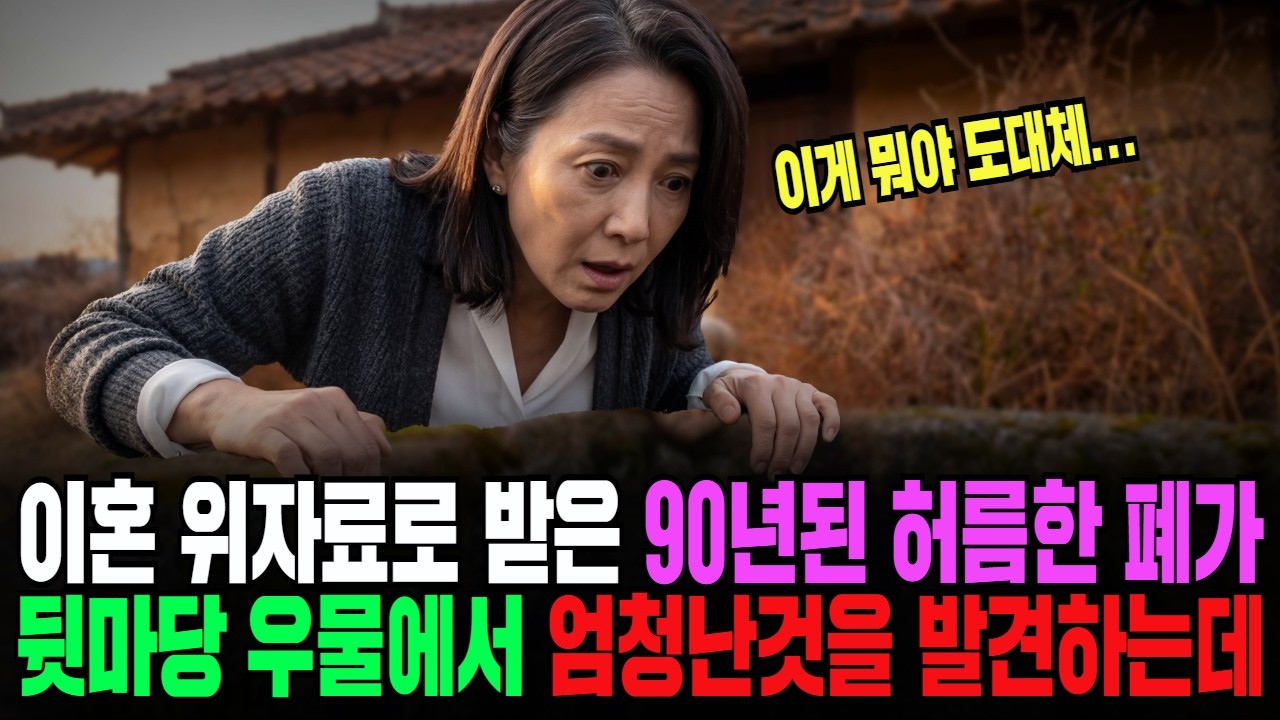 이혼 위자료로 받은 90년된 허름한 폐가 뒷마당 우물안에서 엄청난것을 발견하는데ㅣ오디오북ㅣ사연라디오ㅣ감동사연