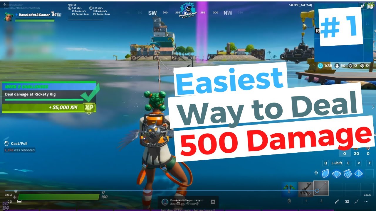 [ Hindi ] Deal damage at Rickety Rig - Fortnite Week 6 Challenge - Easiest trick with shark