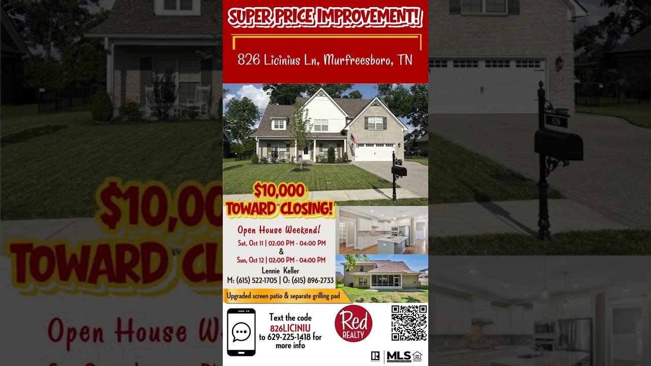 🚨 MAJOR PRICE DROP + $10K IN CLOSING COSTS! 🚨