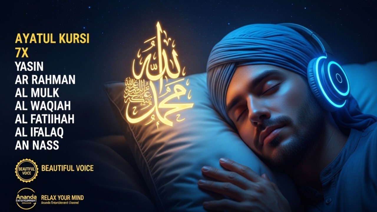 Quran Recitation in A Peaceful Voice | Alfatiha, Ayat Kursi, Yasin, Arrahman, Al Mulk, Al Waqiah