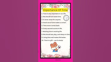 10 Lines Essay On Importance of Time in English | Essay On Importance of Time in English