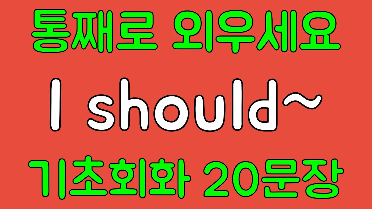 [영어 패턴 훈련 #24]I should~ 패턴 20문장 통째로 외우기! 입트이는 영어 5분 완성 | 왕초보 영어회화