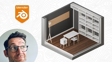 Rendering - Small Office Space Isometric View Blender