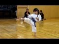 Mahiro(5-year-old girl) practicing kihon for kyu exam 5歳の女の子、基本練習中