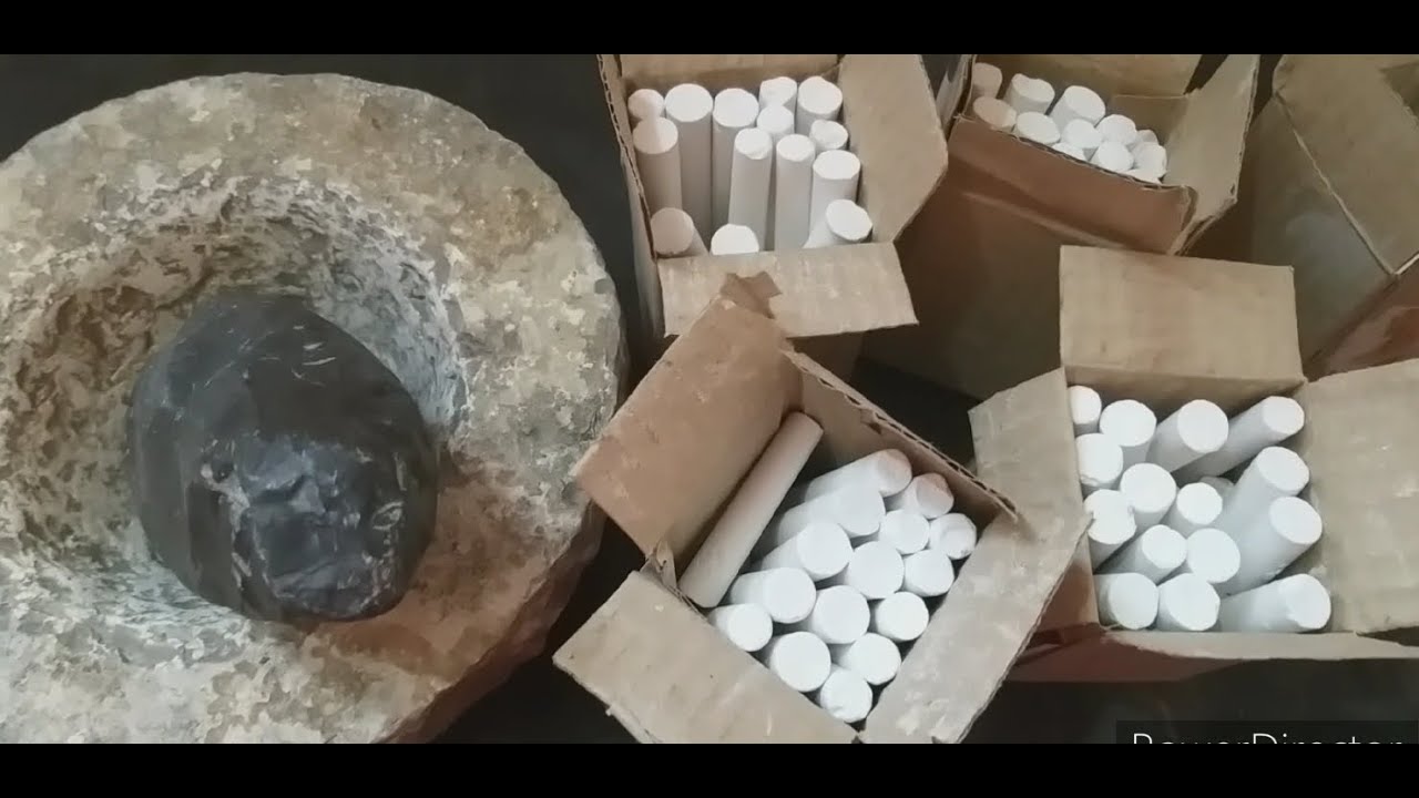 ASMR:- Req. By Arbaz Rock white chalk crushing make powder chalk paste mixing play oddly satisfying