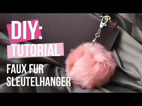 Sieraden maken: Faux fur pompom sleutelhanger ♡ DIY