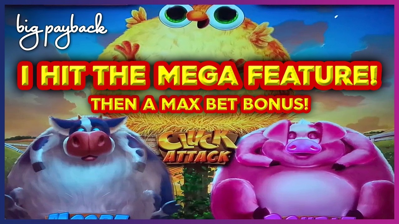 TRIPLE MEGA FEATURE! Moo Cluck Oink Slots - HILARIOUS!
