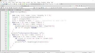 Transposition Algorithm implementation in c | ID: 201-35-520 | Section: A