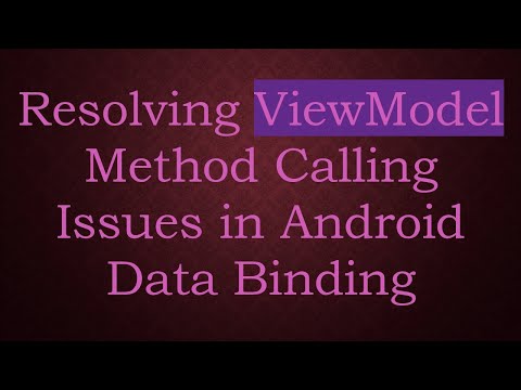 Resolving ViewModel Method