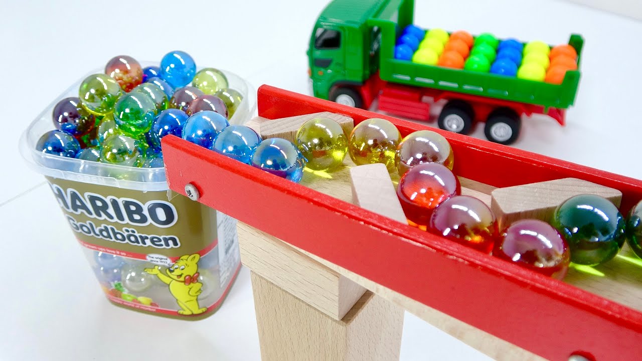 Marble Run Race ☆ HABA Wave Slope & Rattling Slope, HARIBO Case & Dump