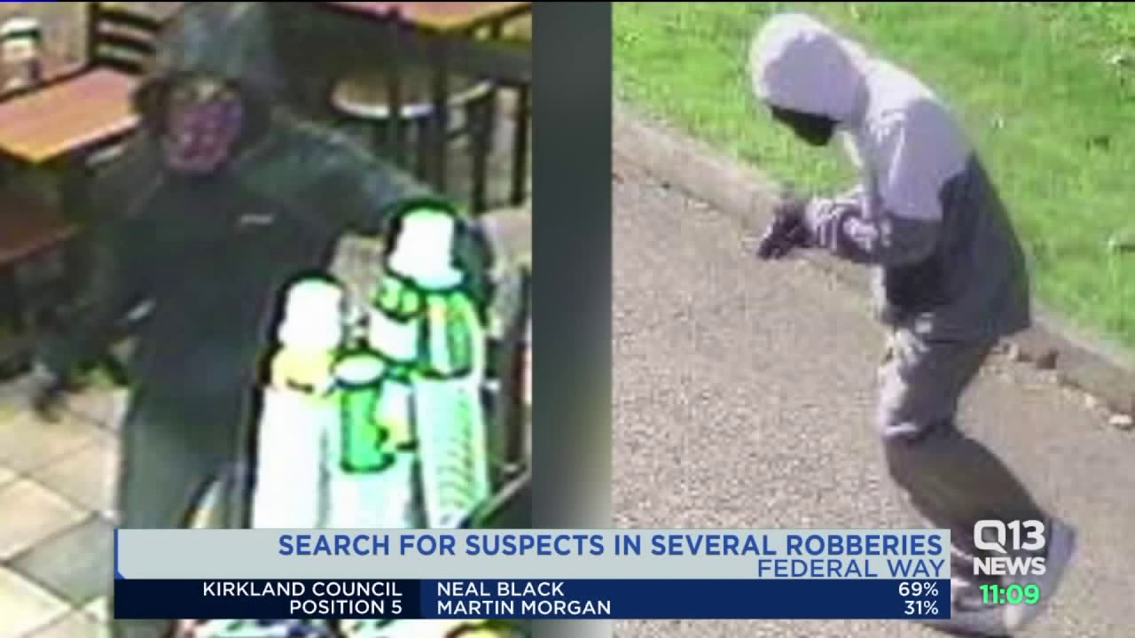 Federal Way police search for suspects in several armed robberies - YouTube